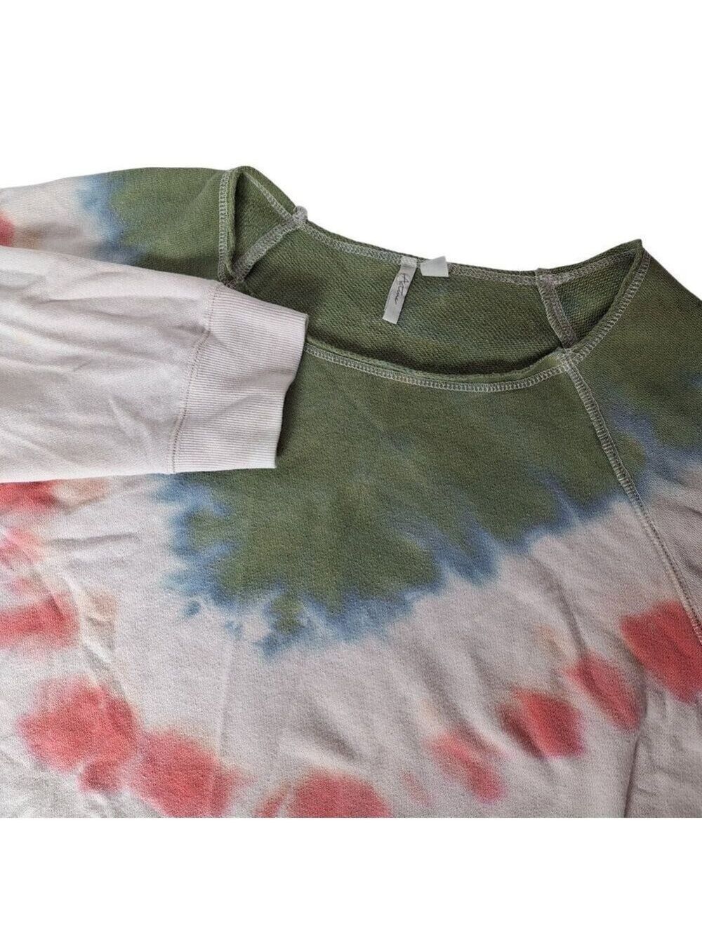 Active Plus Size 18/20W Tie Dye Sweatshirt Tunic Green Pink